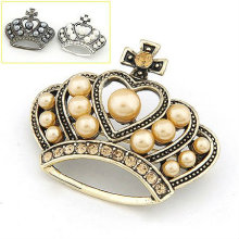 Novo Design Broche Crown Pavimentada com CZ Disco Ball Handmade Pearl Broche BH05